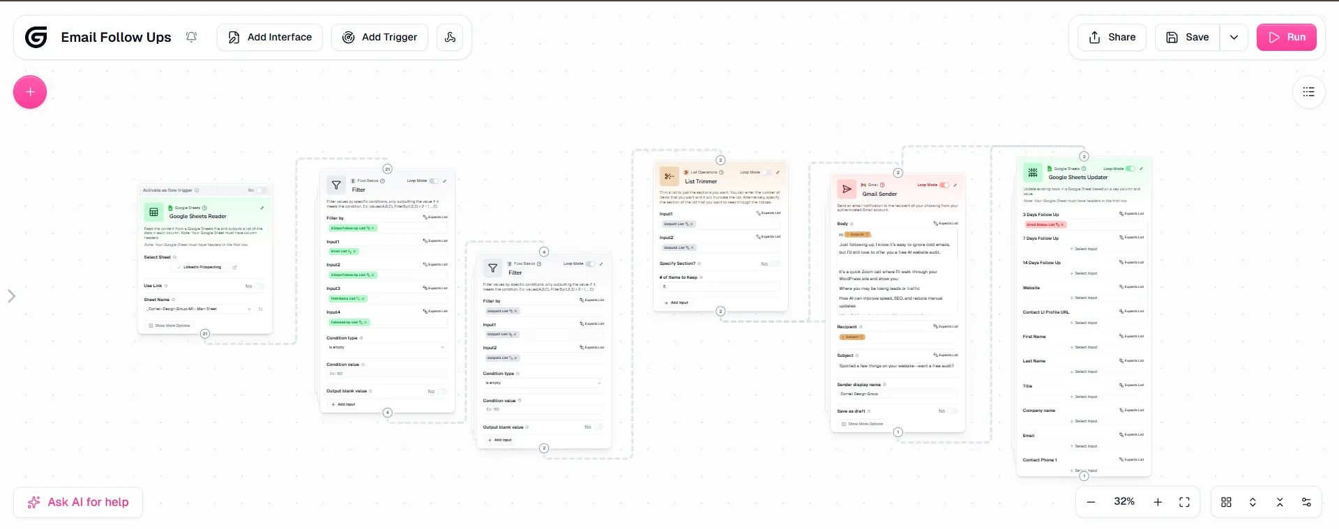 Automated email follow-up workflow