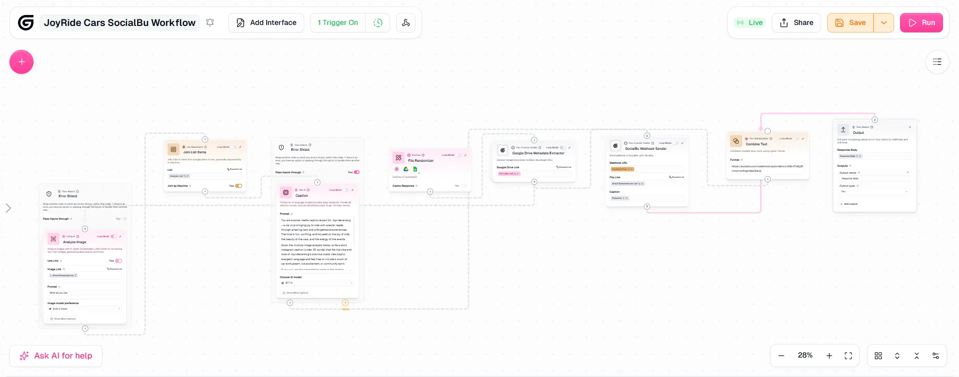 Social media auto-posting workflow