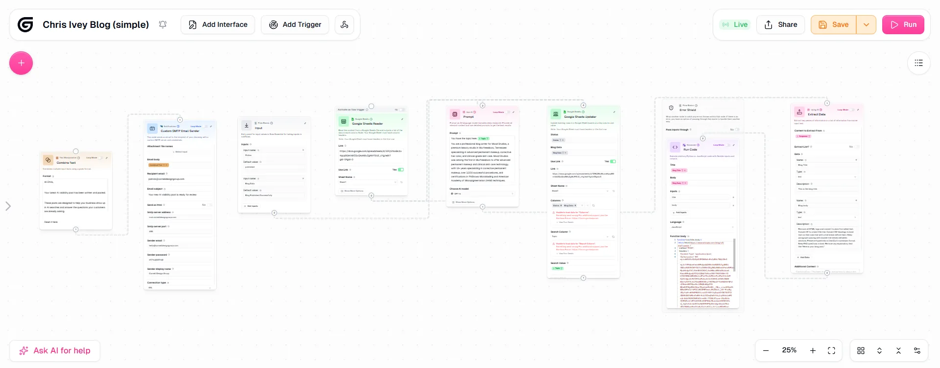 AI-drafted Wix publishing workflow
