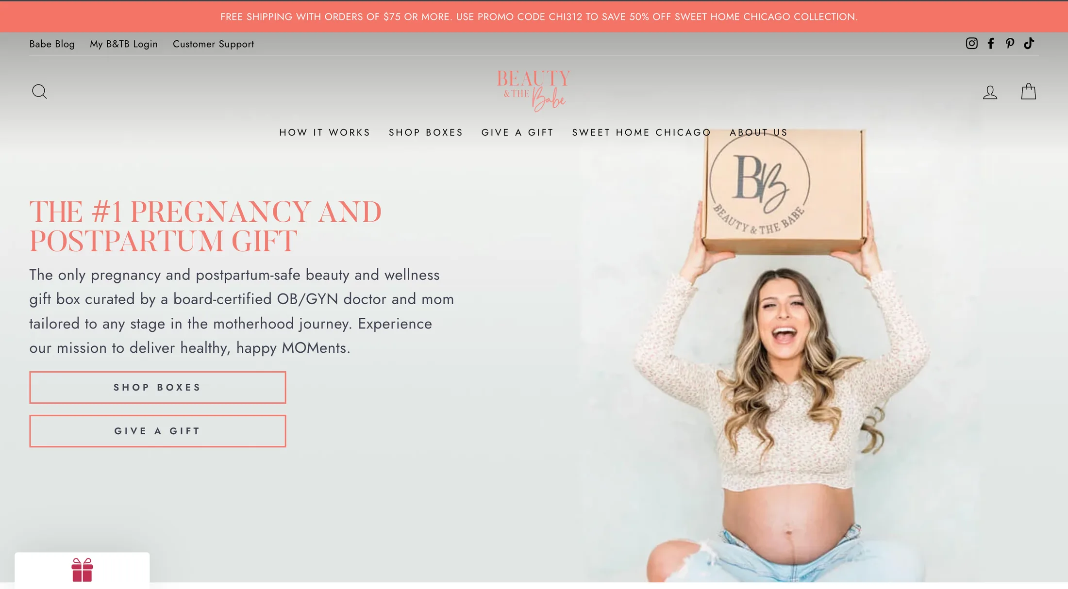 Beauty & The Babe Shopify homepage