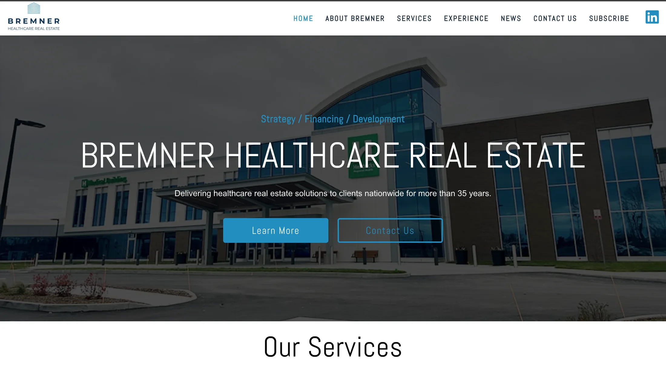 Bremner Healthcare Real Estate homepage