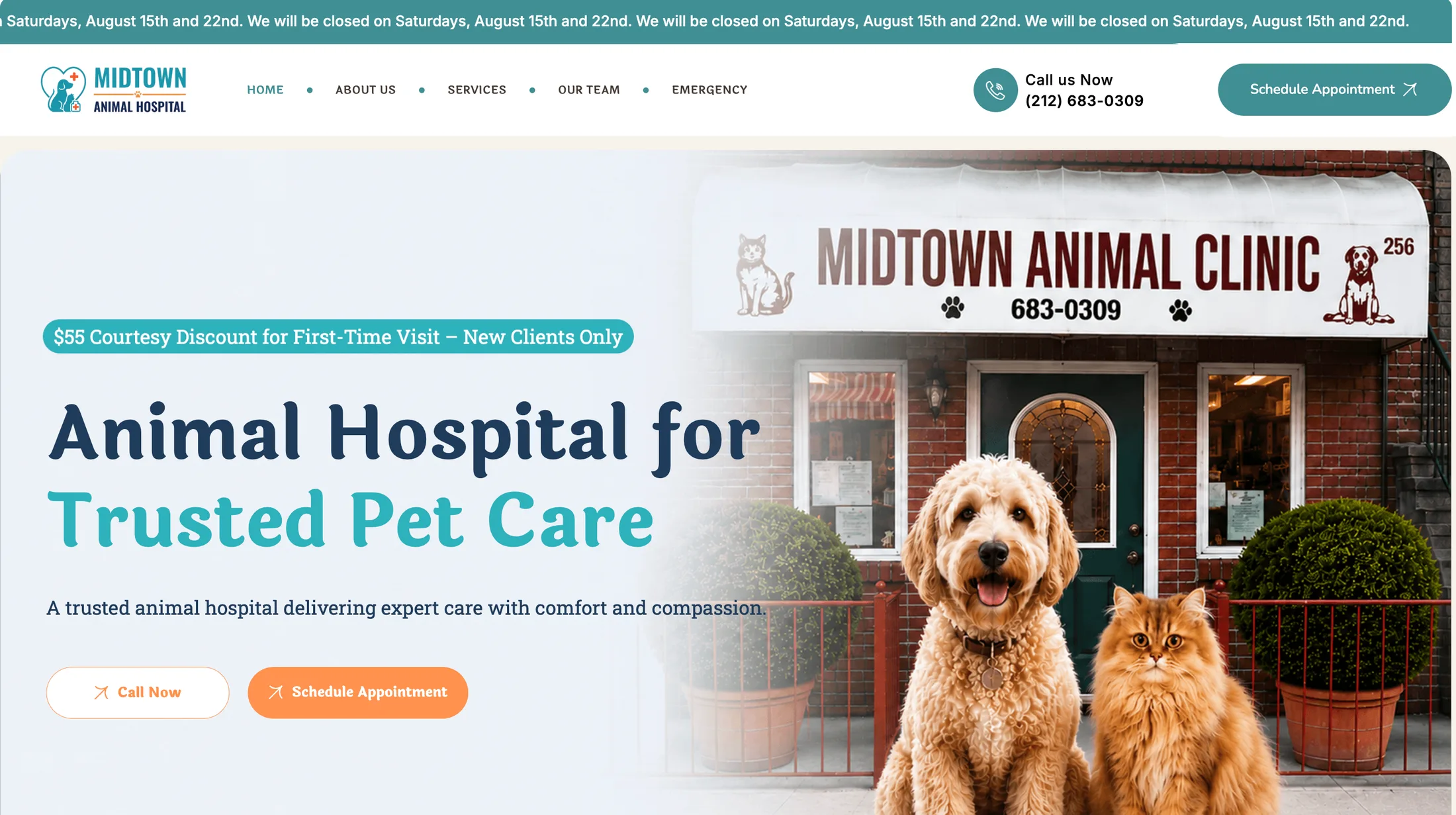 Midtown Animal Hospital homepage