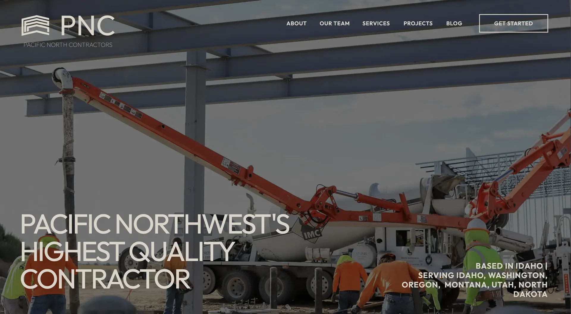 Pacific North Contractors homepage
