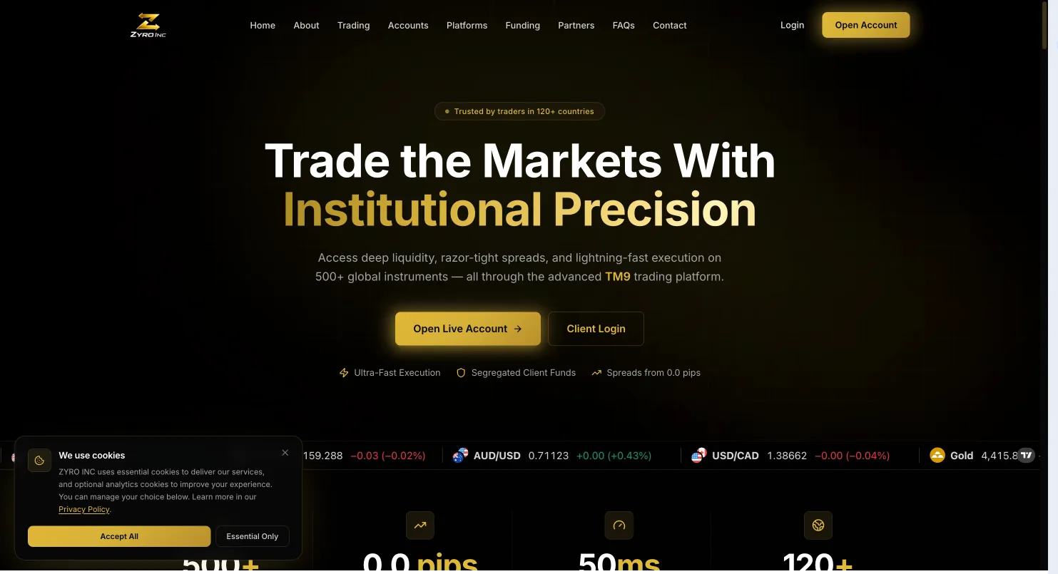 Zyro Inc marketing homepage built on Next.js